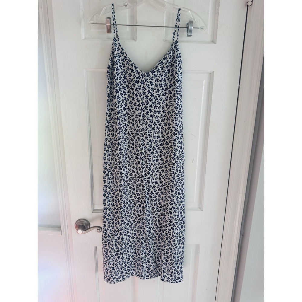 Reformation Boston Midi Dress Size 6 Blue White Floral Slip Cowl Neck Romantic - Picture 3 of 11
